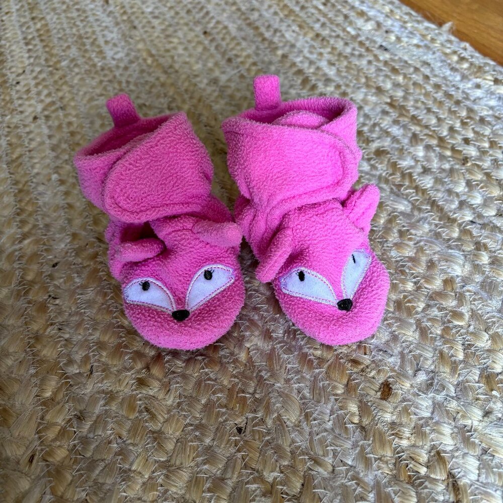 Hudson Baby Infant and Toddler Girl Cozy Fleece Booties, Miss Fox - Size 12-18M